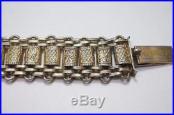 Antique Chinese Signed Silver Bracelet, Chinese Hallmarks, Box Clasp, c1900, Quality
