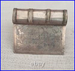 Antique Chinese Silver Box Book Shape Sterling Silver Collectibles Rare