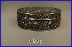 Antique Chinese Silver Box Case 19th Century