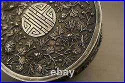 Antique Chinese Silver Box Case 19th Century