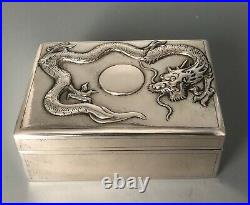 Antique Chinese Silver Cigarette Box CJ & Co AHZX