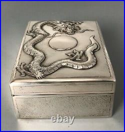 Antique Chinese Silver Cigarette Box CJ & Co AHZX