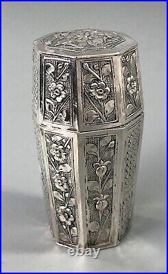Antique Chinese Silver Container 42g 9cm EZX