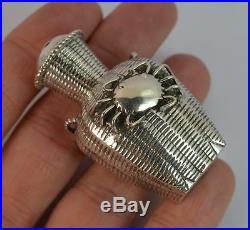 Antique Chinese Silver Crab on Basket Snuff Bottle Signed to Base