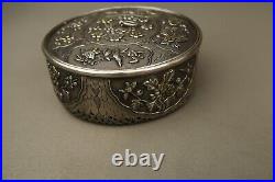 Antique Chinese Silver Cricket Box Case 19th Century