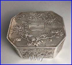 Antique Chinese Silver Dragon Box 530g CBZX