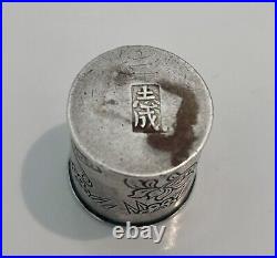 Antique Chinese Silver Opium Container Decorated