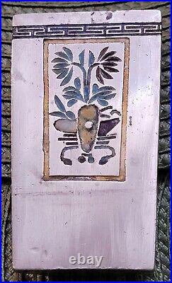 Antique Chinese Silver Paktong (Niello) enameled Opium Holder Accessory Box