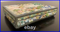 Antique Chinese Silver Repousse Enamel Cloisonné Cigarette Box