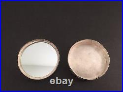 Antique Chinese Silver Repousse Peach Powder Compact Box Late Qing Minguo