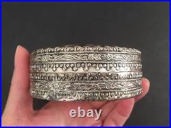 Antique Chinese Silver Repousse Peach Powder Compact Box Late Qing Minguo