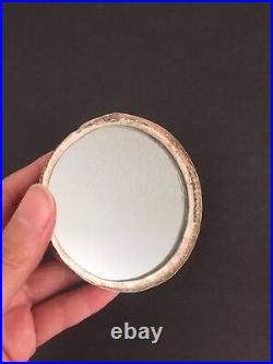 Antique Chinese Silver Repousse Peach Powder Compact Box Late Qing Minguo