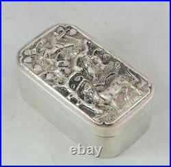 Antique Chinese Silver SNuff Box Signed 40g AZX