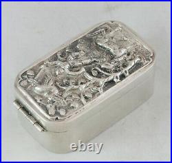Antique Chinese Silver SNuff Box Signed 40g AZX