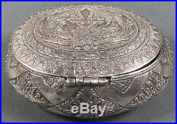 Antique Chinese Silver Straits Tobacco Box or Chelpa Malaysia 19thc