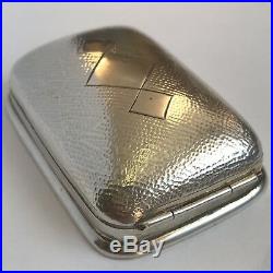 Antique Chinese Solid Silver Ring / Trinket Box Unidentified Marks 6cm X 4cm