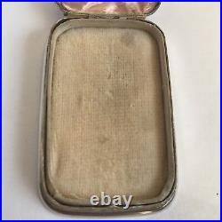 Antique Chinese Solid Silver Ring / Trinket Box Unidentified Marks 6cm X 4cm