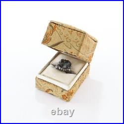 Antique Chinese Sterling Enamel Figural Frog Ring 4 Original Box