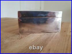 Antique Chinese Sterling Silver Cigar Jewelry Box Cigarette Case Wood Lined 6