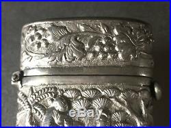 Antique Chinese Sterling Silver Figural Vesta / Match Case / Box c. 1890