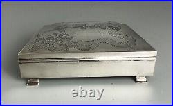 Antique Chinese Sterling Silver Jewellery Box By S & Co BLZX