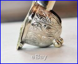 Antique Chinese Sterling Silver Ruan Guitar Snuff Box 6 3/4 Tall 167 grams