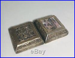 Antique Chinese Straits Silver Box Mother Of Pearl Vietnam