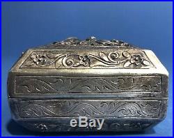 Antique Chinese Straits Vietnam Asian Silver Box Mother Of Pearl