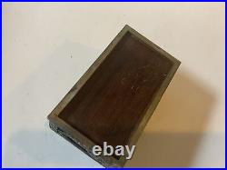 Antique Chinese Wood & Silver plate Inkwell Box