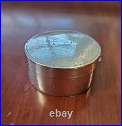 Antique Chinese Zee Wo Export Sterling Silver Powder Ring Box Trinket Pill Case