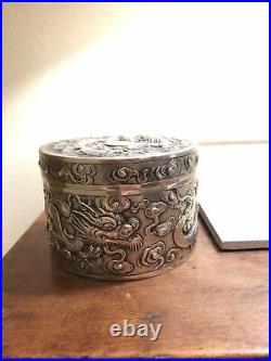 Antique Chinese export silver box, marked 85