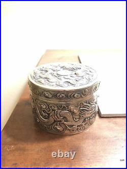 Antique Chinese export silver box, marked 85