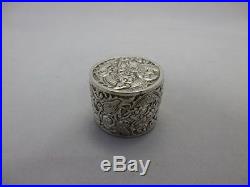 Antique Chinese export silver triple dragon box Silber gestempelt RAR