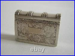 Antique Chinese silver CES Snuff box Book (5612)