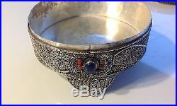 Antique Chinese silver tea box Jade Coral Turquoise 274 gram 19TH (m1229)