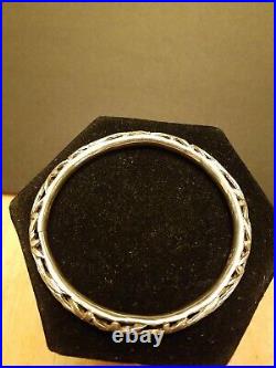 Antique Chinese sterling silver shadow box bangle approx. Size 8 stamped