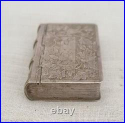 Antique Collectibles Silver Box Chinese Book Shape Sterling Silver