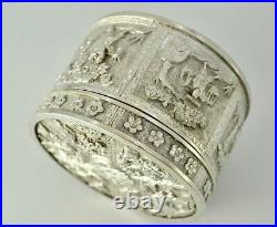 Antique Early 20th China / Hong Kong engraved Silver Box 198 g