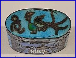 Antique Enamel And Silver Chinese Opium Snuff Box