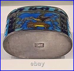 Antique Enamel And Silver Chinese Opium Snuff Box