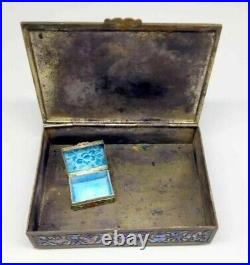 Antique Enamel Silver Chinese Trinket Box Great Quality and Details