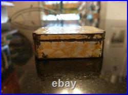 Antique Etched And Enameled Silver Snuff Box