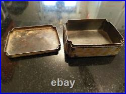 Antique Etched And Enameled Silver Snuff Box