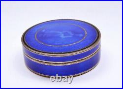 Antique European Gilt Silver Guilloche Enamel Box Depicting Chinese Man Marked