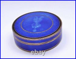 Antique European Gilt Silver Guilloche Enamel Box Depicting Chinese Man Marked