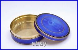 Antique European Gilt Silver Guilloche Enamel Box Depicting Chinese Man Marked