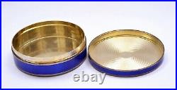 Antique European Gilt Silver Guilloche Enamel Box Depicting Chinese Man Marked