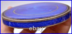 Antique European Gilt Silver Guilloche Enamel Box Depicting Chinese Man Marked