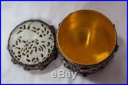 Antique Filigree Gilt Silver And Enamel Tea Caddy Box Chinese Export