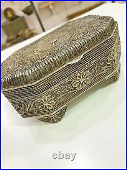 Antique Find Chinese Japanese Solid Silver Export Filigree Pill Box Snuff Box
